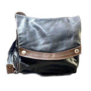 Andrea Mabiani Black Italian Leather Slouchy Hobo Crossbody Bag - Made in Italy